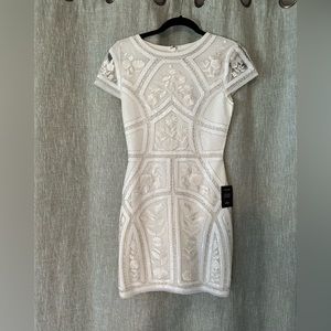 White mini geometric/floral dress from Lulus!